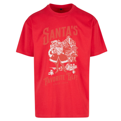 Santas Favourite Elf Christmas Oversized T Shirts