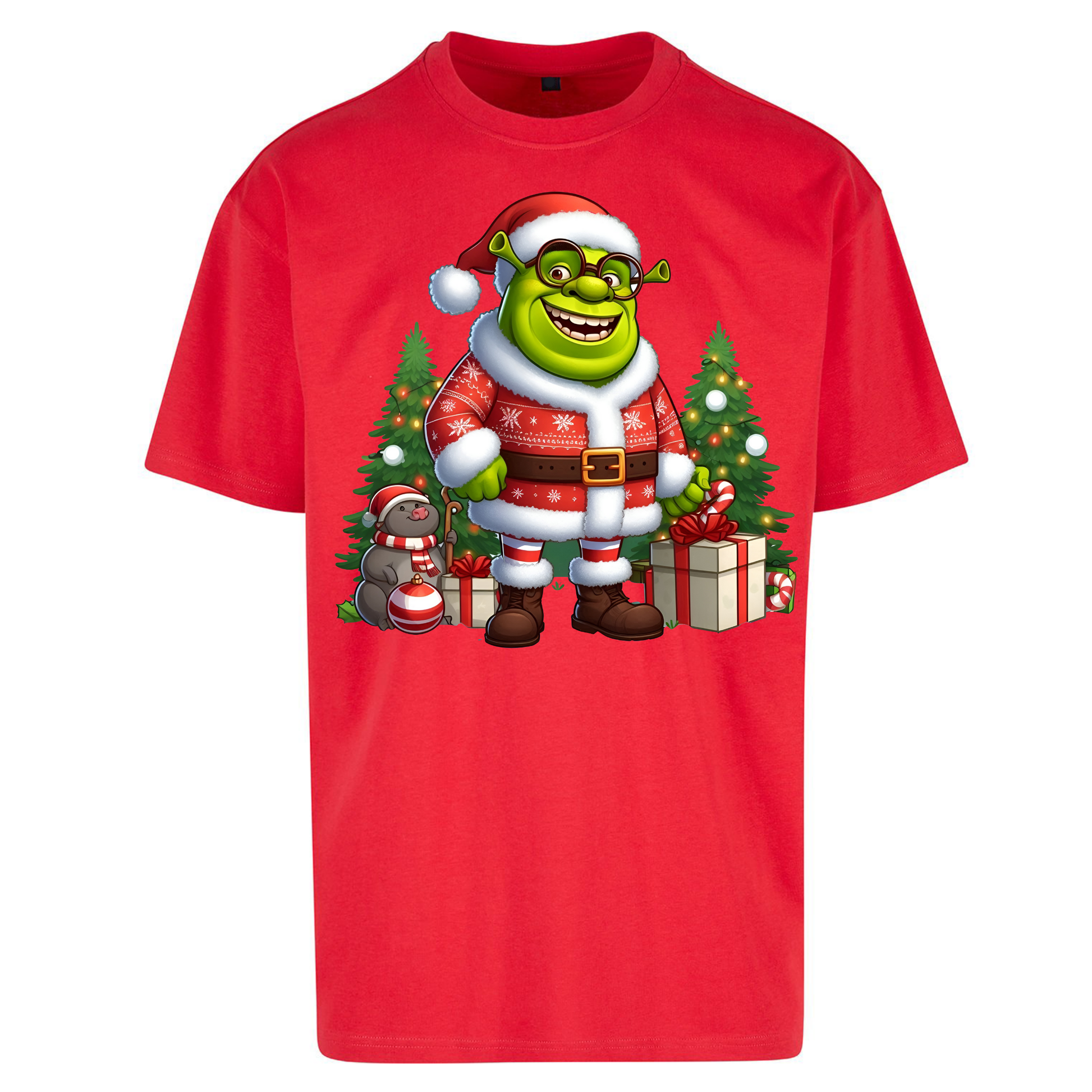 Shrek Santa Claus Presents Oversized T Shirts