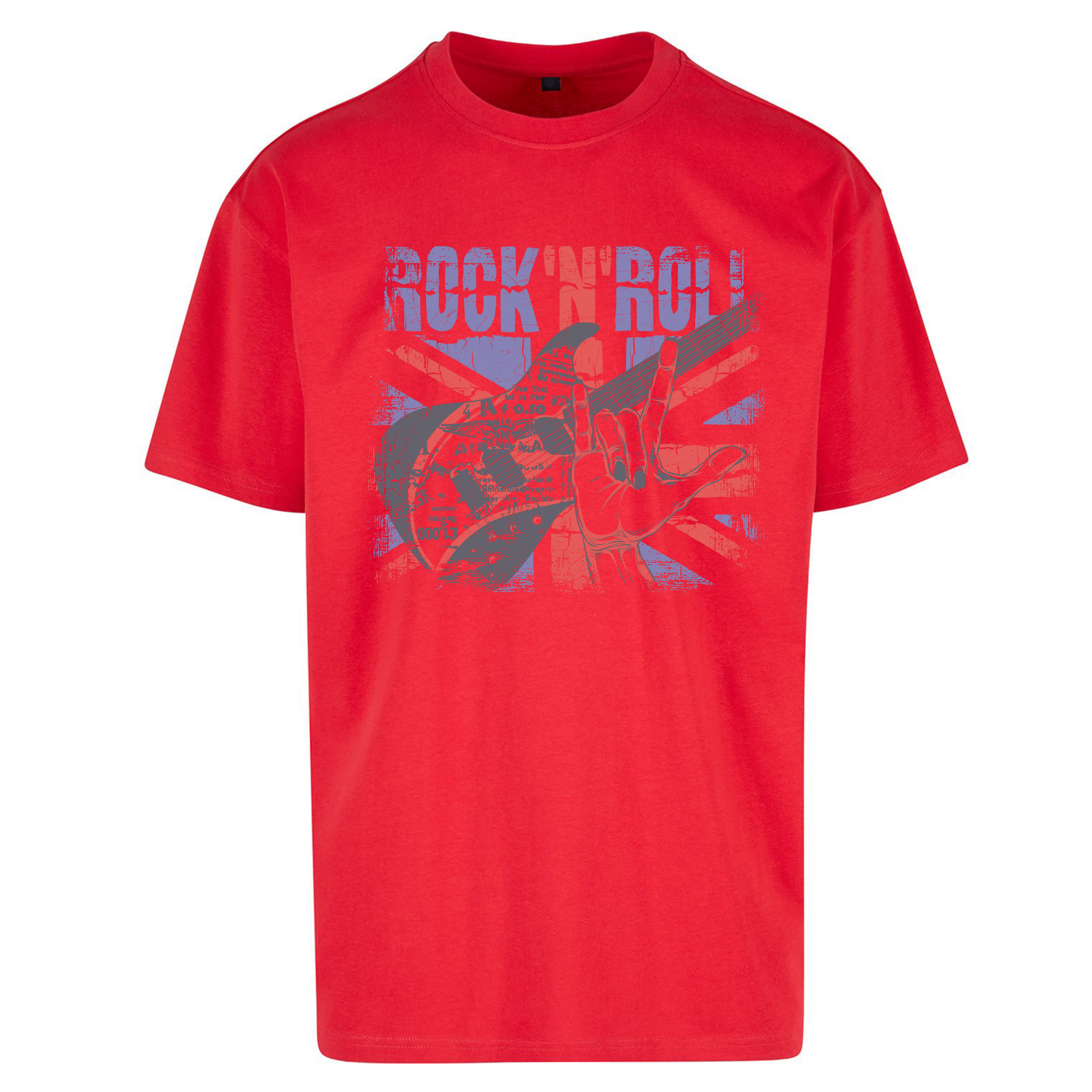 Rock N Roll Union Jack Oversized T Shirts