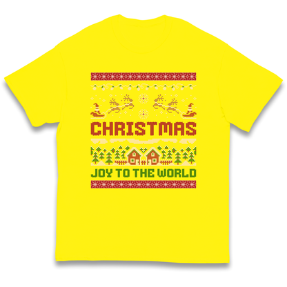Christmas Joy to the World Christmas kids t shirt