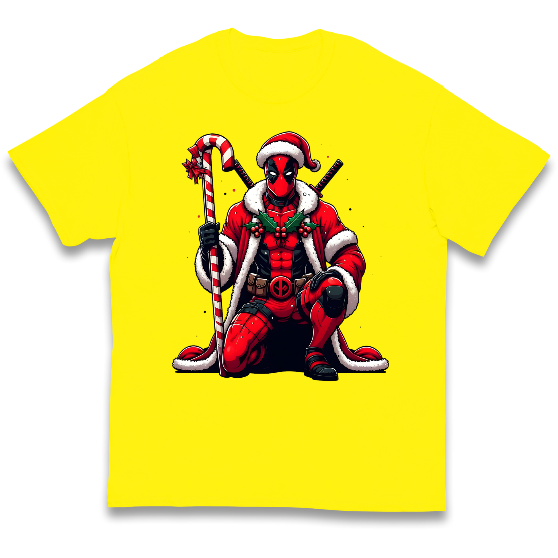 DeadPool Candy Cane Santa kids t shirt