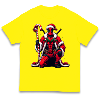 DeadPool Candy Cane Santa kids t shirt