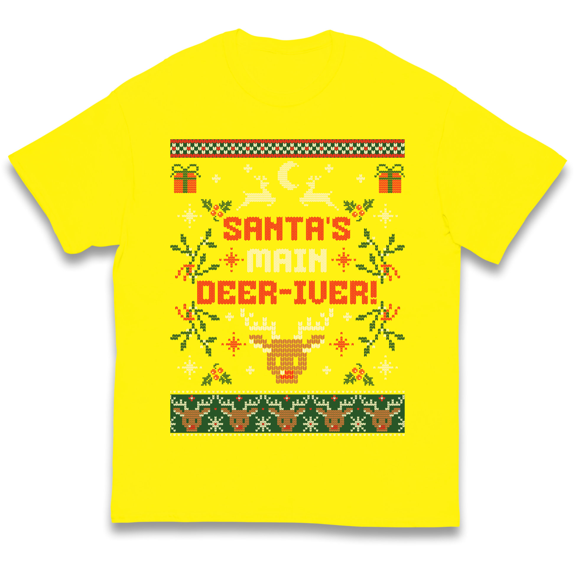 Santas Main Deer iver Christmas kids t shirt