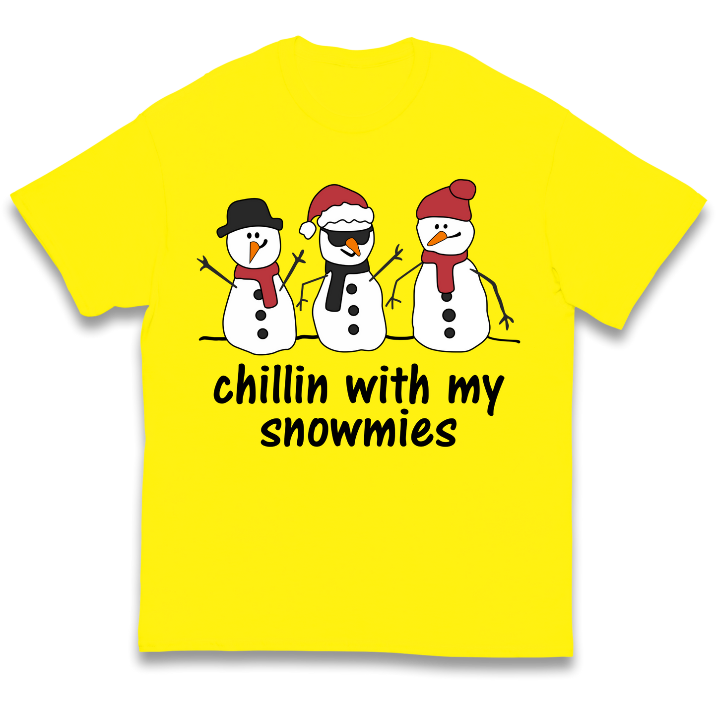 Chillin With My Snowmies kids t shirt
