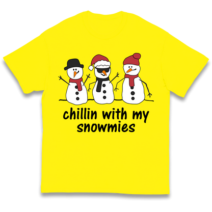 Chillin With My Snowmies kids t shirt