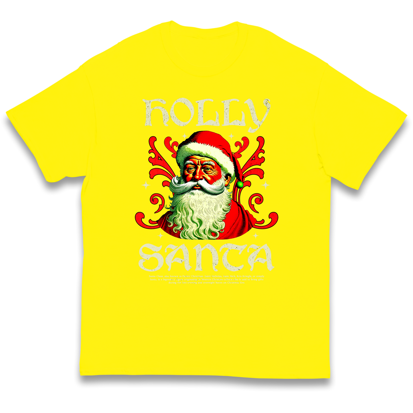 Holly Santa Christmas kids t shirt