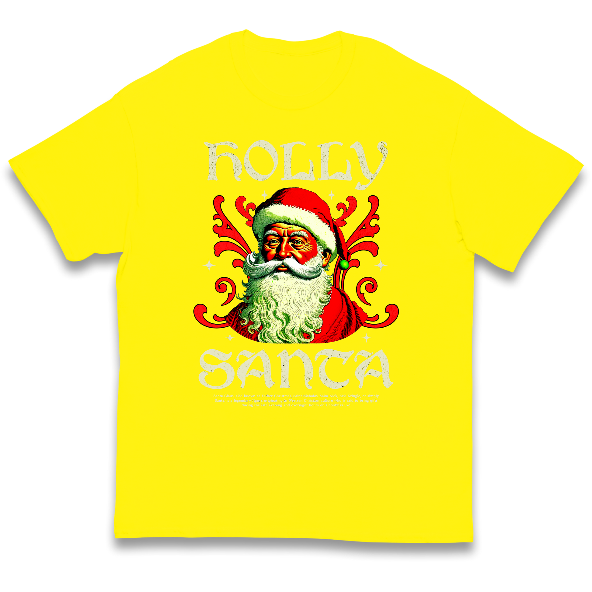 Holly Santa Christmas kids t shirt
