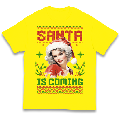 Santa is Coming Christmas kids t shirt