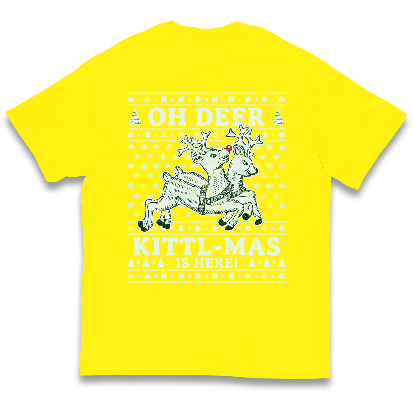 Oh Deer Kittl Mas Is Here Christmas kids t shirt