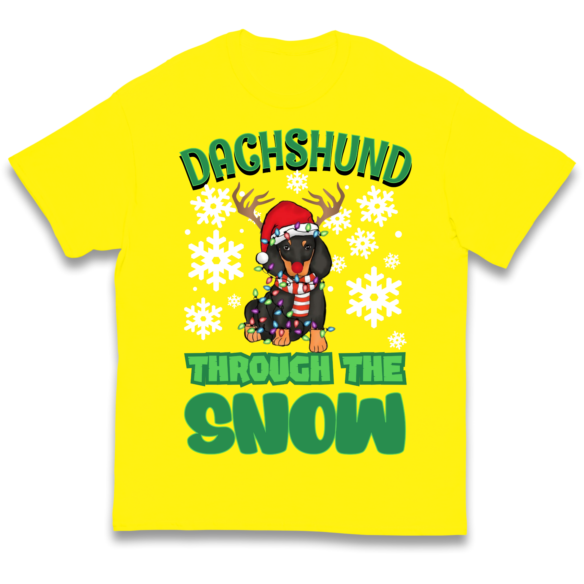 Dachshund Through The Snow Christmas kids t shirt