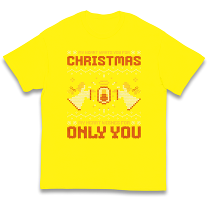 My Heart Wants You For Christmas Only You Christmas kids t shirt
