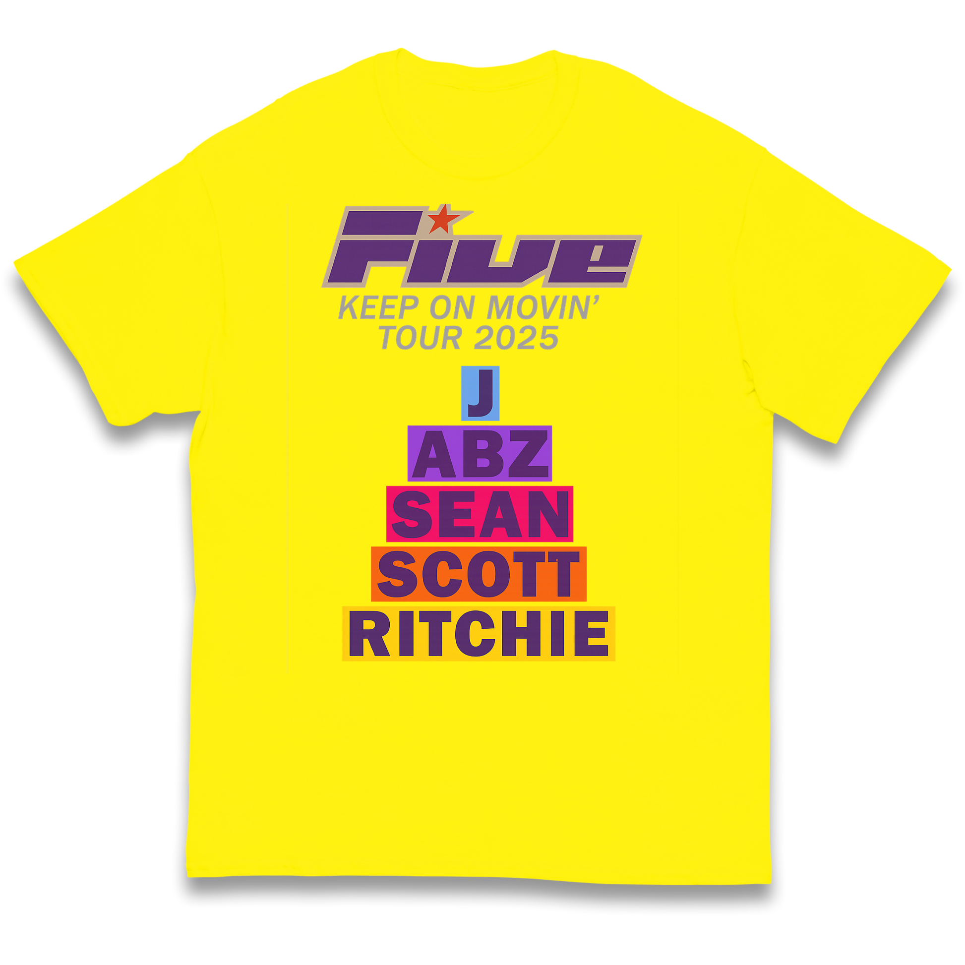 Five Keep On Movin' Tour 2025 kids t shirt