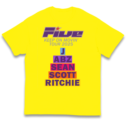 Five Keep On Movin' Tour 2025 kids t shirt