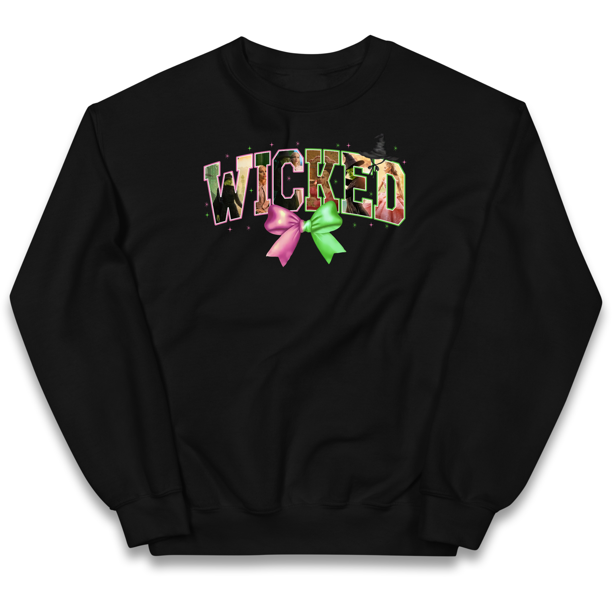 Wicked Pink and Green Bow Kids Jumper