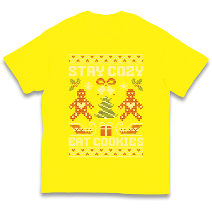 Stay Cozy Eat Cookies Christmas kids t shirt