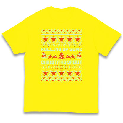 Rolling up Some Christmas Spirit kids t shirt