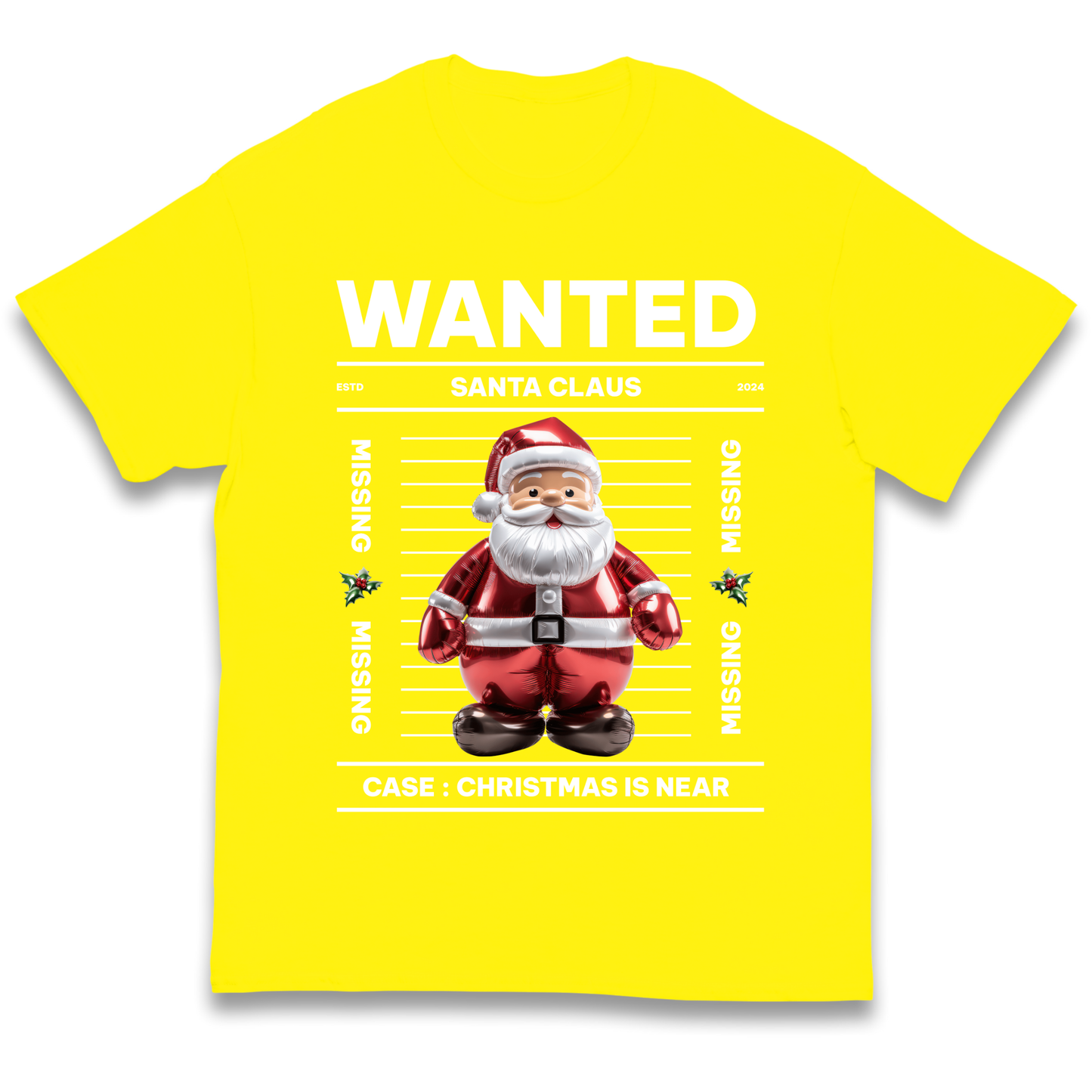 Wanted Santa Claus Christmas kids t shirt