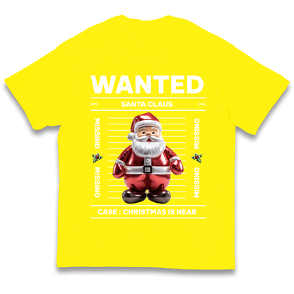 Wanted Santa Claus Christmas kids t shirt
