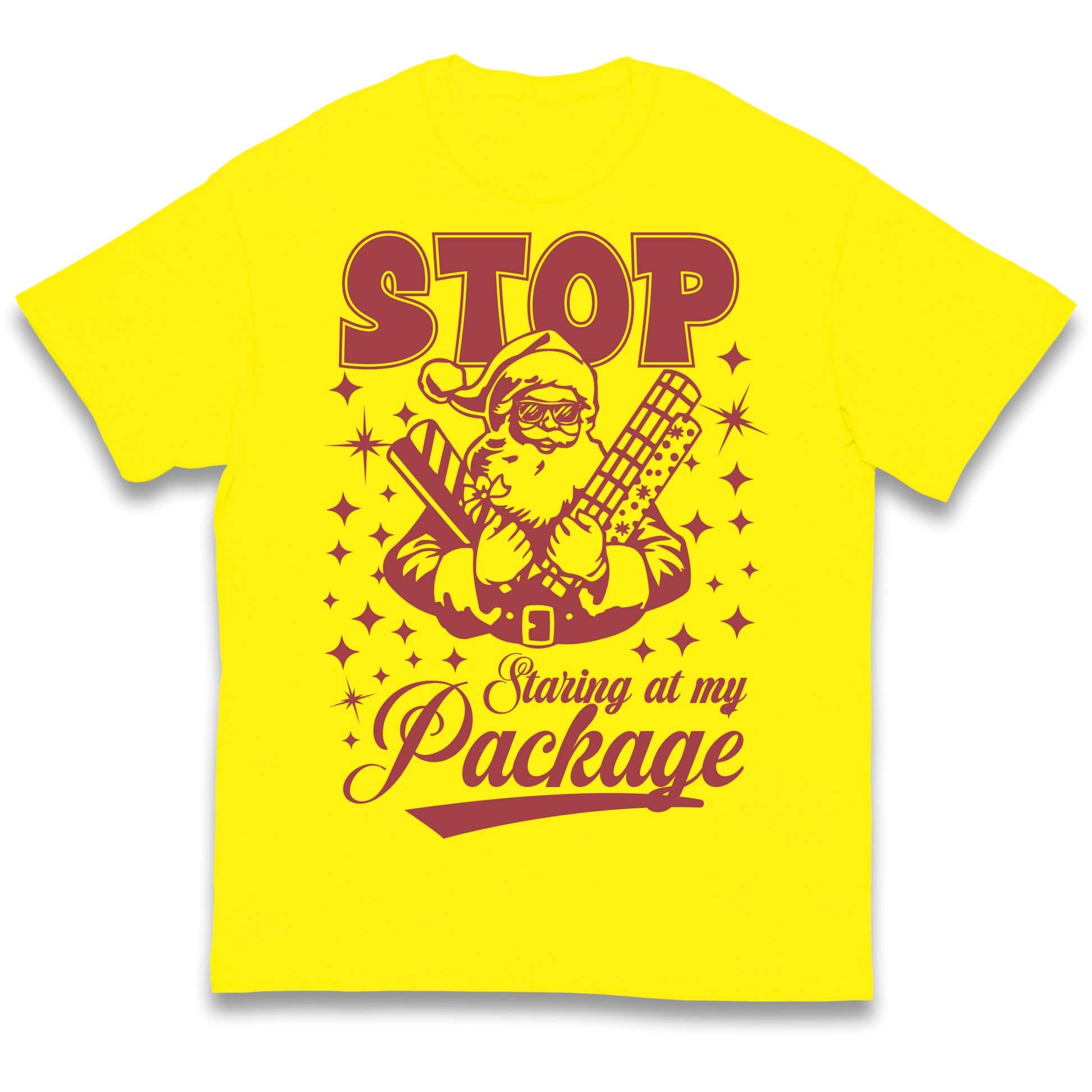 Stop Staring at My Package Christmas kids t shirt