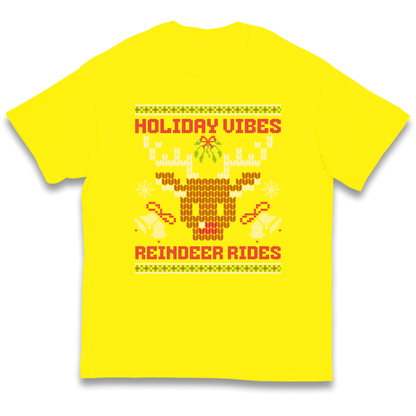 Holiday Vibes Reindeer Rides Christmas kids t shirt