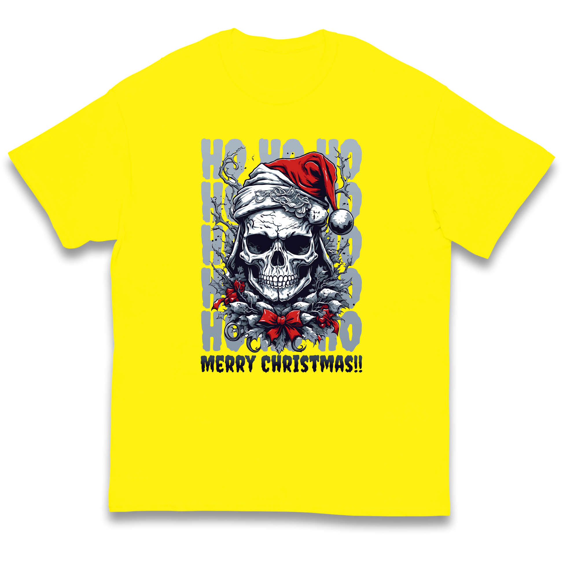 HO HO HO Santa Skelington Christmas kids t shirt