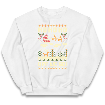 Have Yourself a HO HO HO Off we Go Christmas kids sweatshirt