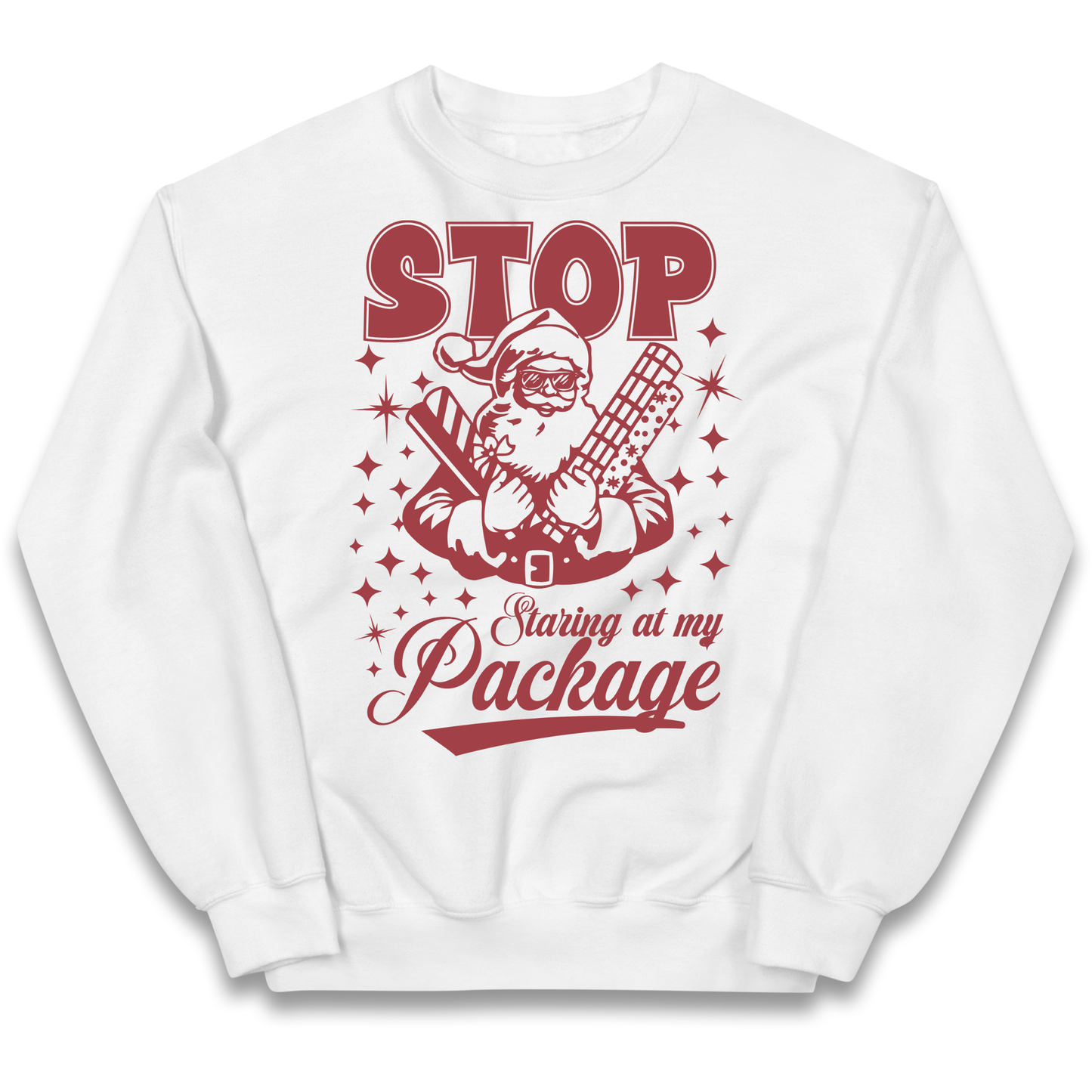 Stop Staring at My Package Christmas kids sweatshirt