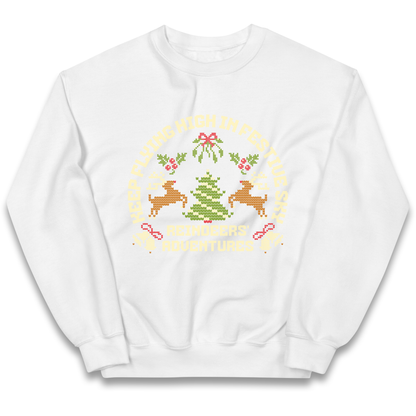 Keep Flying High In Festive Sky Christmas kids sweatshirt