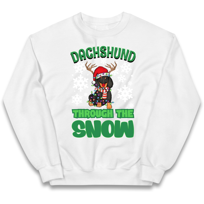 Dachshund Through The Snow Christmas kids sweatshirt