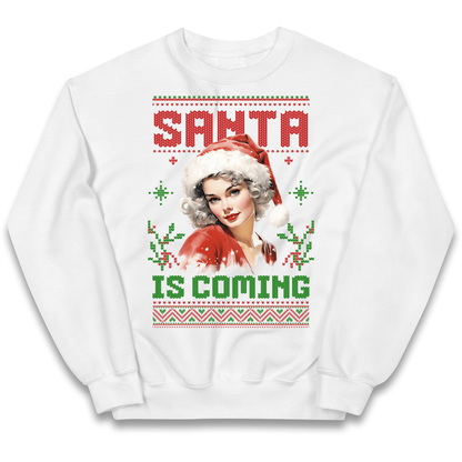 Santa is Coming Christmas kids sweatshirt