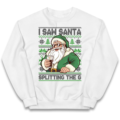 Santa Splitting The G Kids Sweatshirt