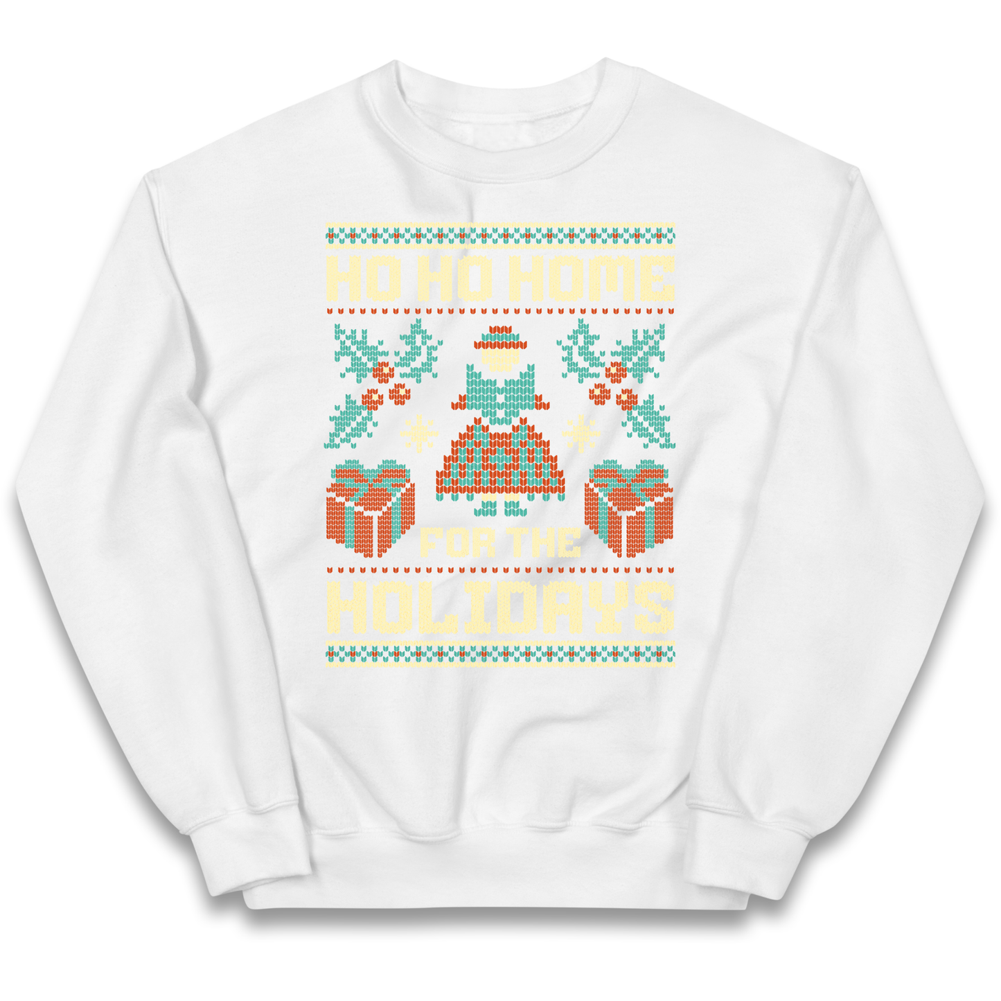 HO HO Home For the Holidays Christmas kids sweatshirt
