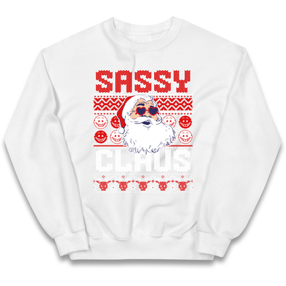 Sassy Claus Santa Christmas kids sweatshirt