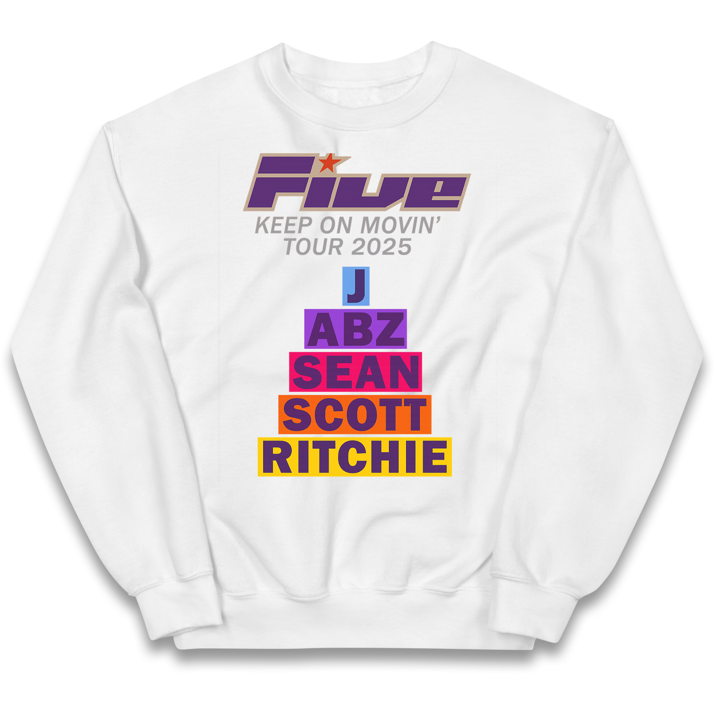 Five Keep On Movin' Tour 2025 kids sweatshirt