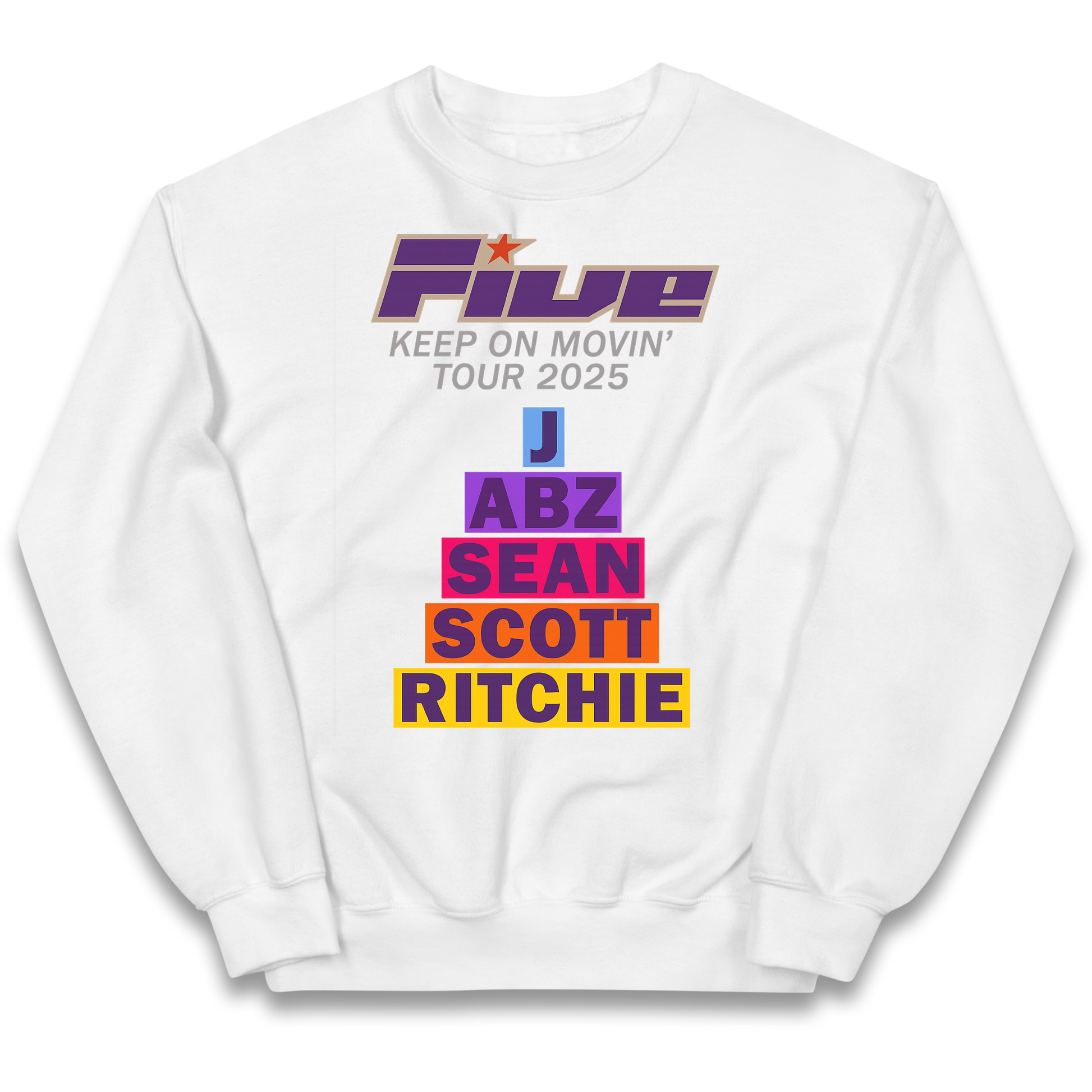 Five Keep On Movin' Tour 2025 kids sweatshirt