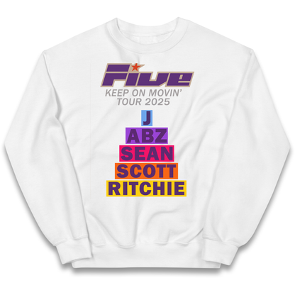 Five Keep On Movin' Tour 2025 kids sweatshirt