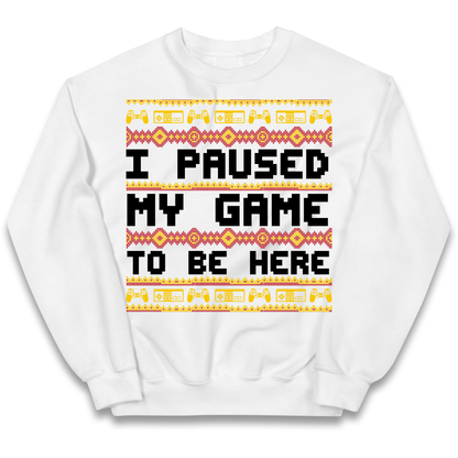 Paused My Game Kids Sweatshirt