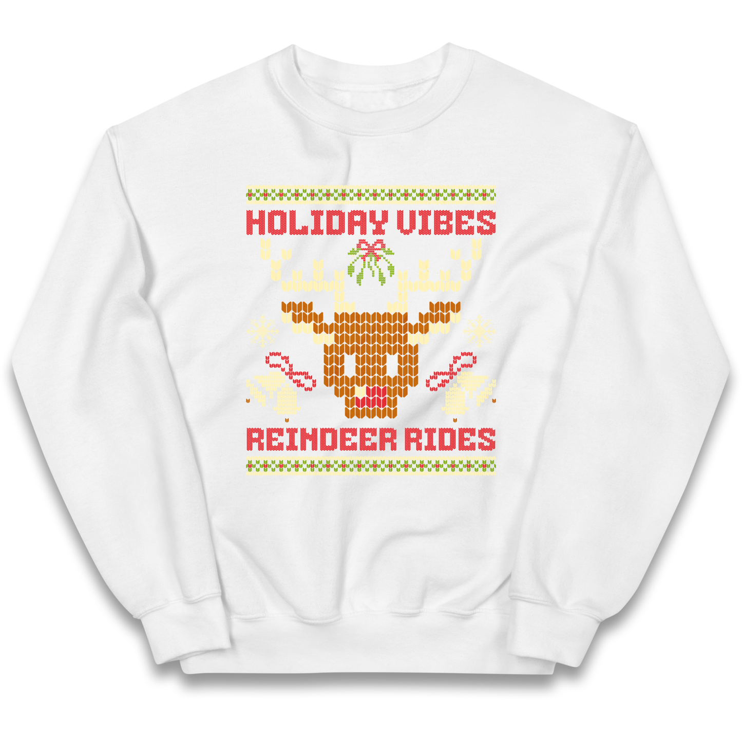 Holiday Vibes Reindeer Rides Christmas kids sweatshirt