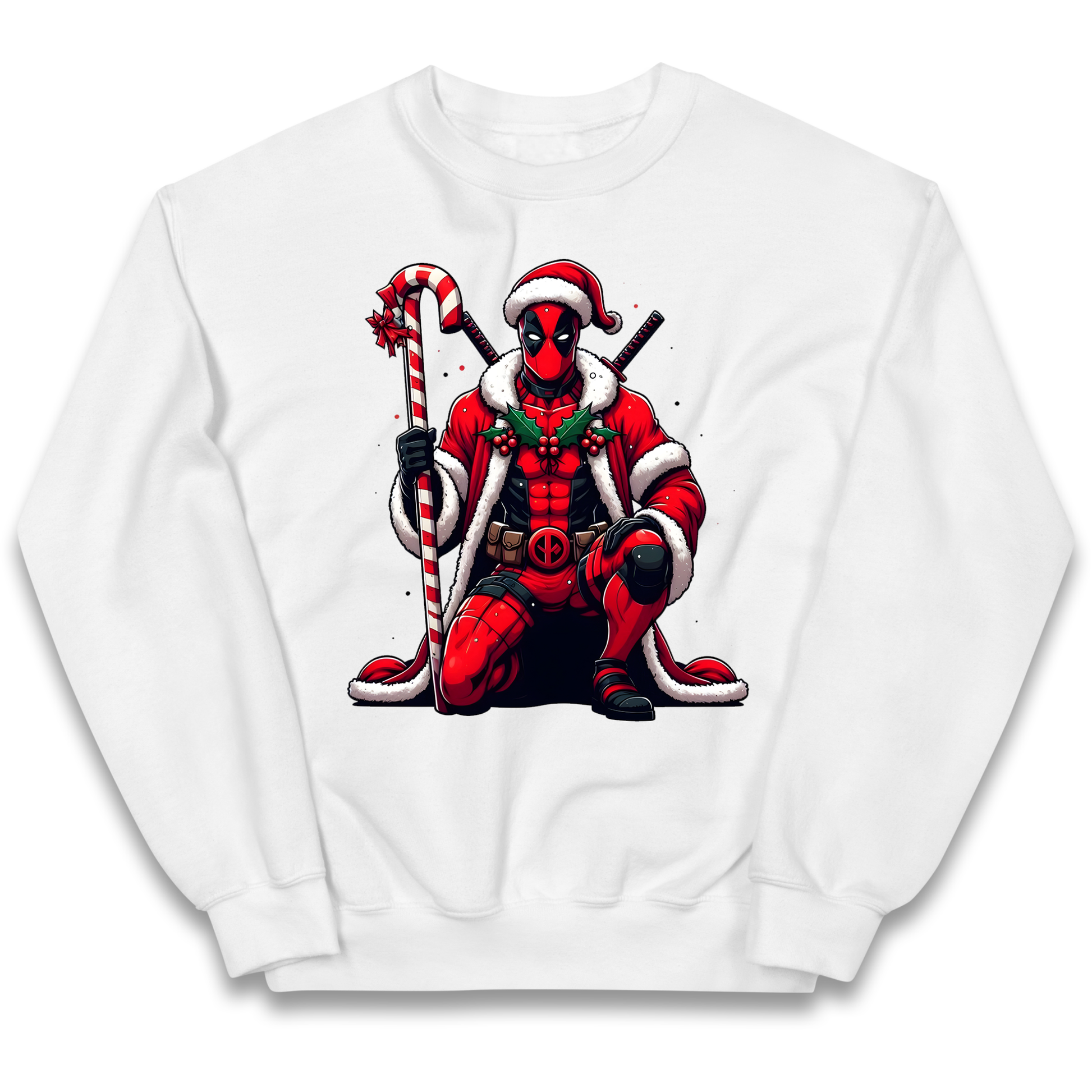 DeadPool Candy Cane Santa kids sweatshirt