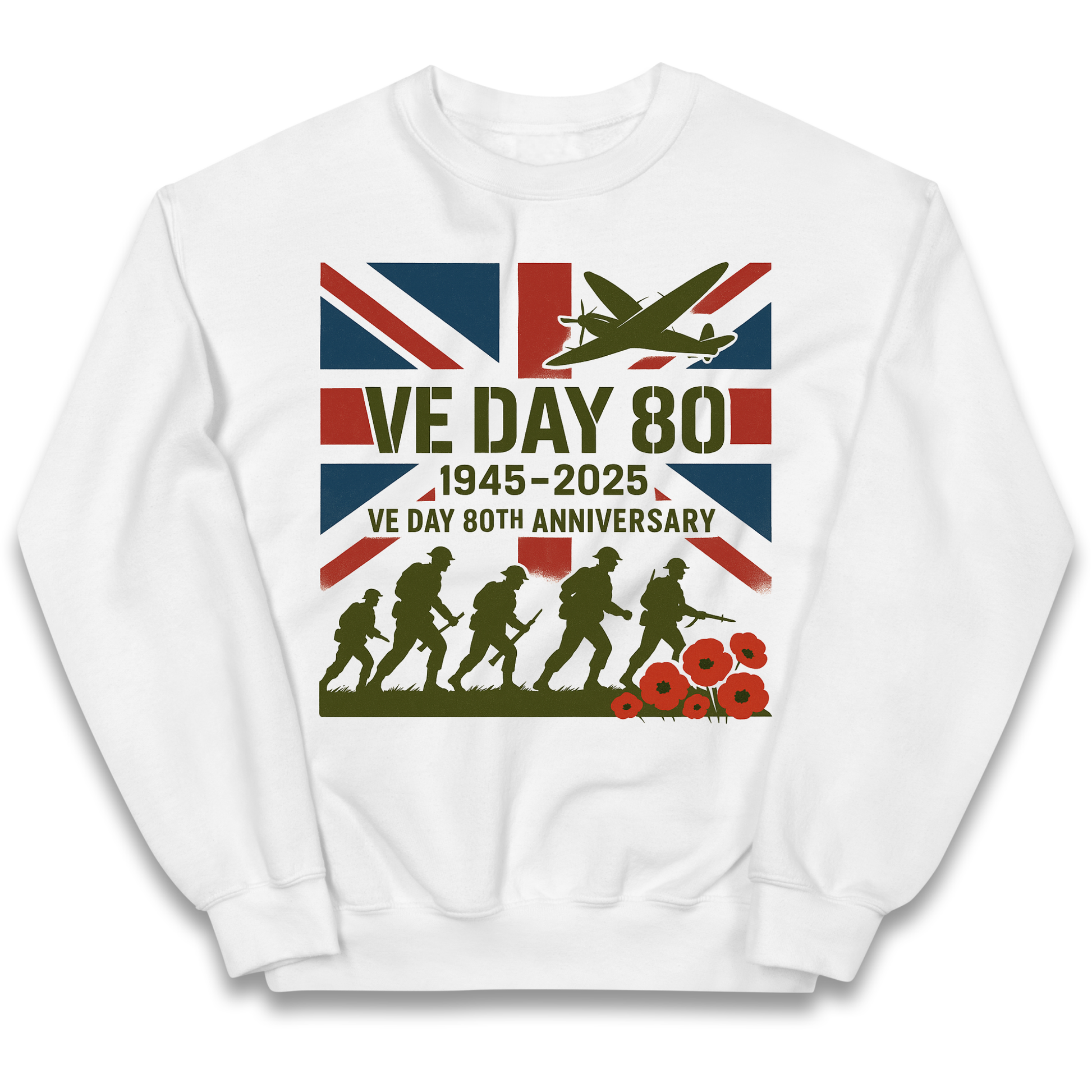 VE Day 80th Anniversary 1945 2025 kids sweatshirt