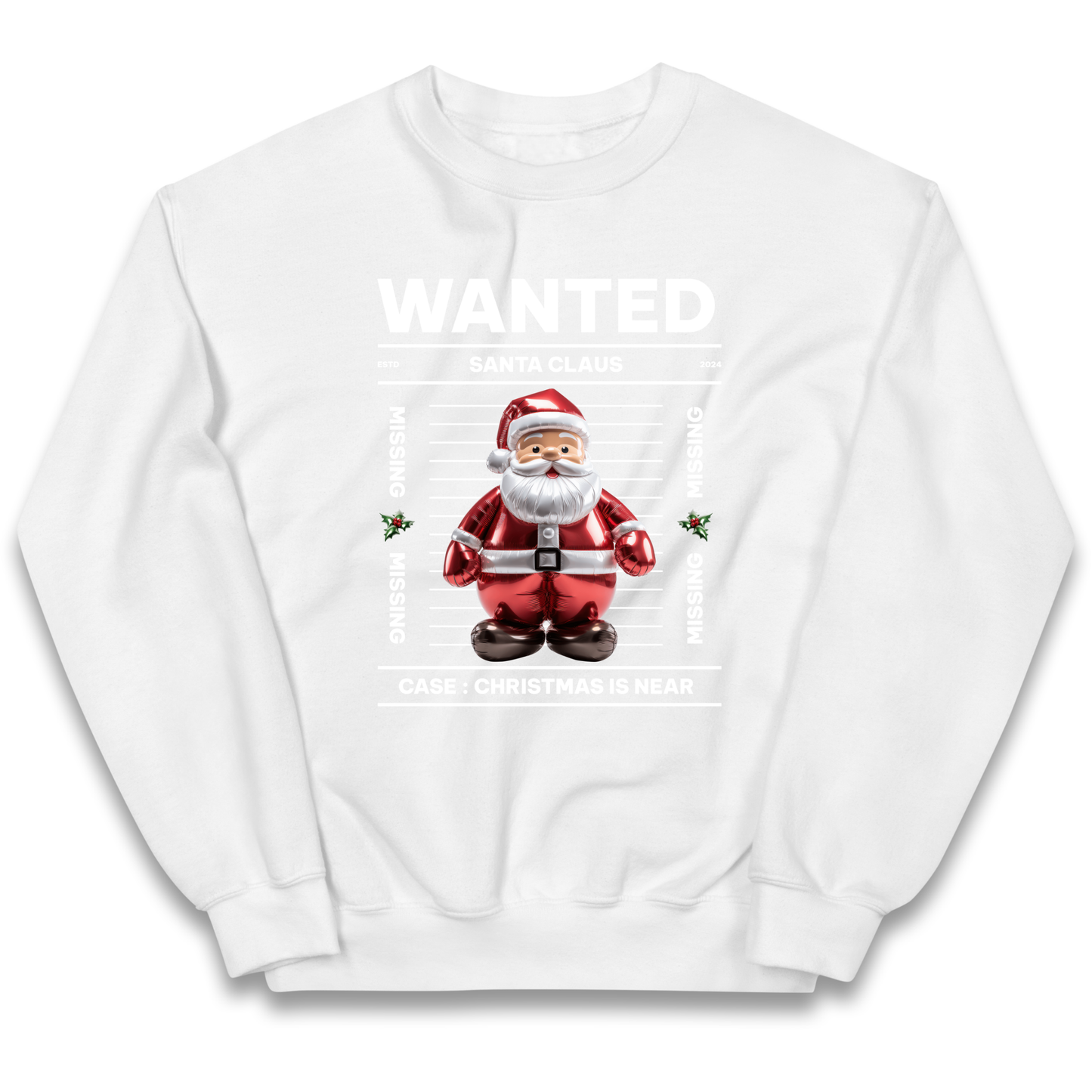 Wanted Santa Claus Christmas kids sweatshirt