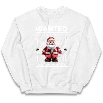 Wanted Santa Claus Christmas kids sweatshirt