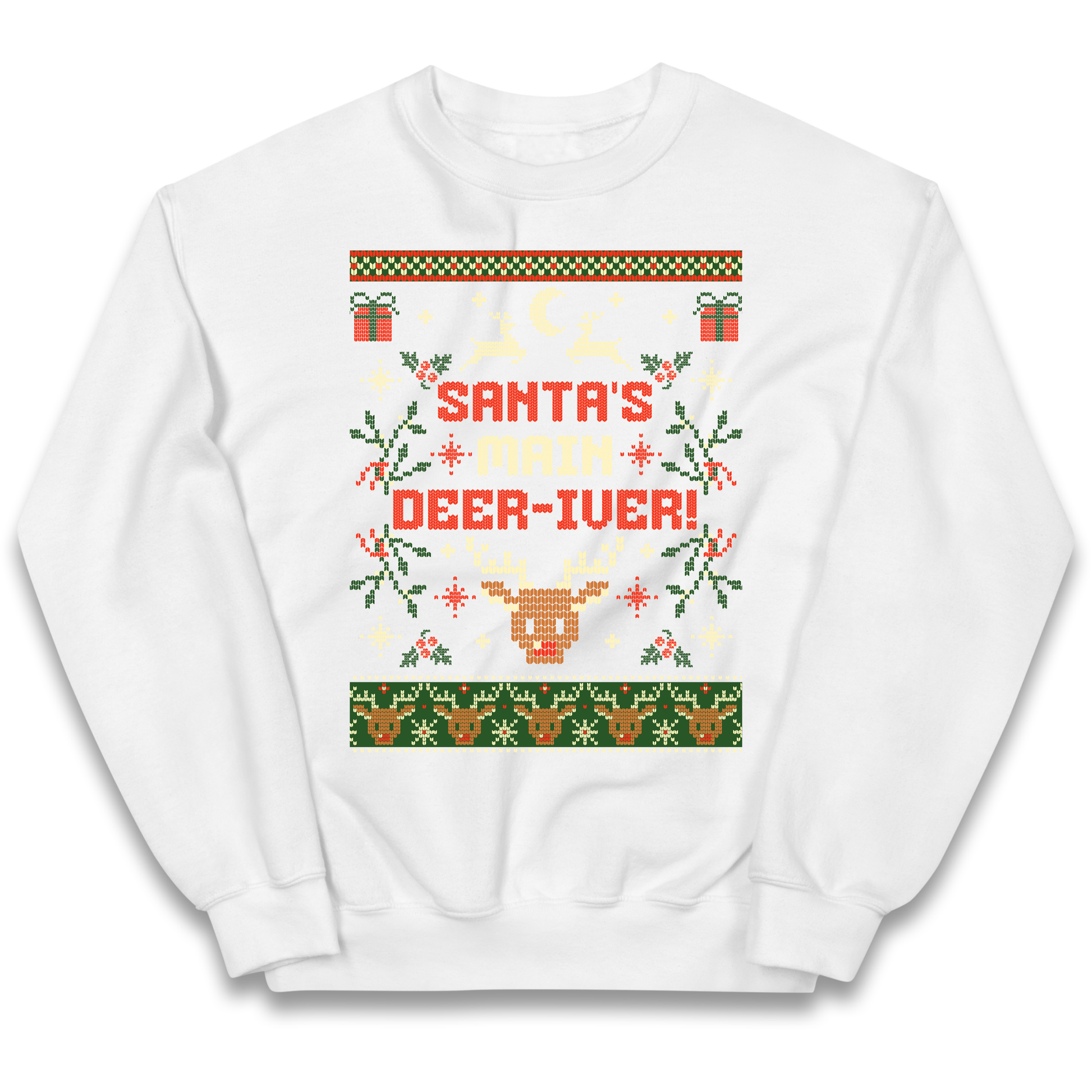 Santas Main Deer iver Christmas kids sweatshirt