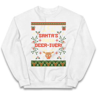 Santas Main Deer iver Christmas kids sweatshirt