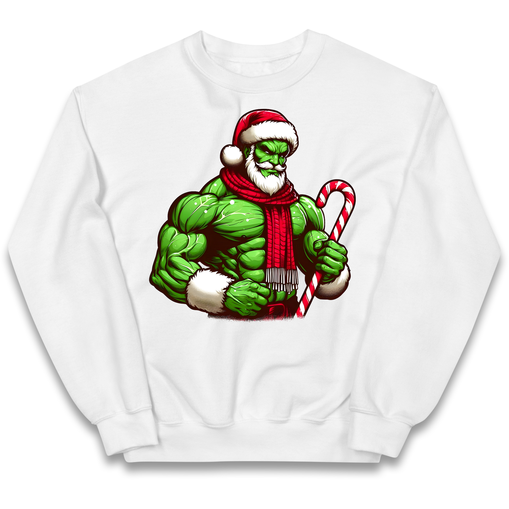 The Hulk Candy Cane Santa kids sweatshirt