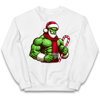 The Hulk Candy Cane Santa kids sweatshirt