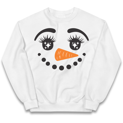 Snowman Face Christmas kids sweatshirt