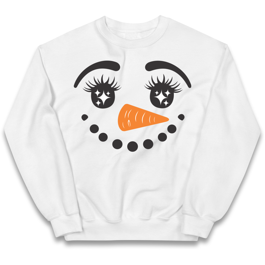 Snowman Face Christmas kids sweatshirt