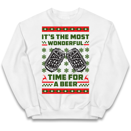 Its The Most Wonderful Time For A Beer Christmas kids sweatshirt
