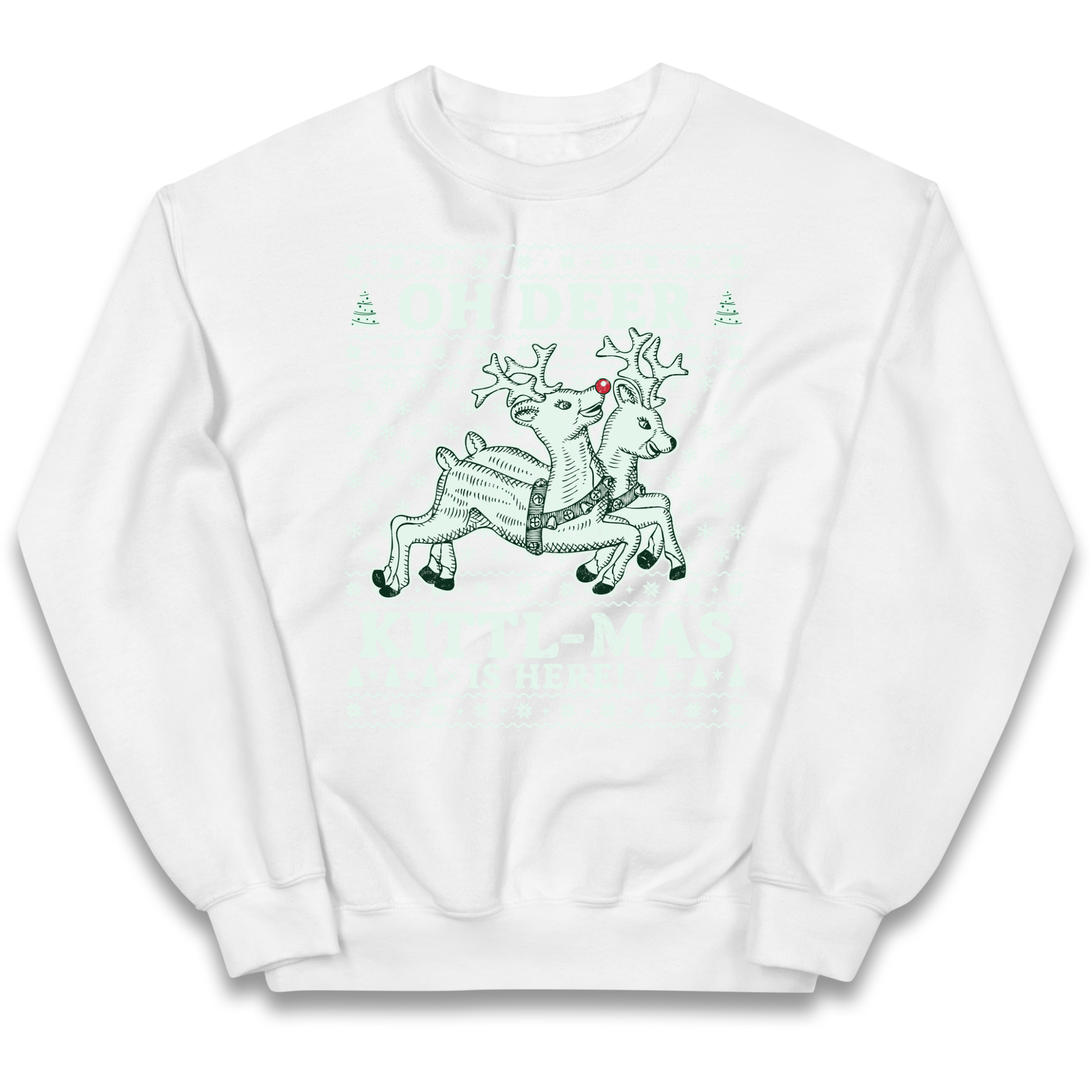 Oh Deer Kittl Mas Is Here Christmas kids sweatshirt